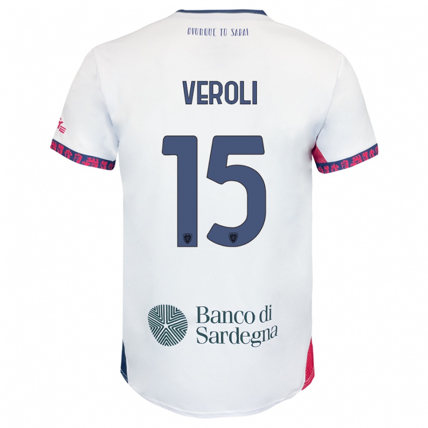 ילדים Davide Veroli #15 לבן נייבי אדום הרחק ג'רזי 2025/26 חולצה קצרה