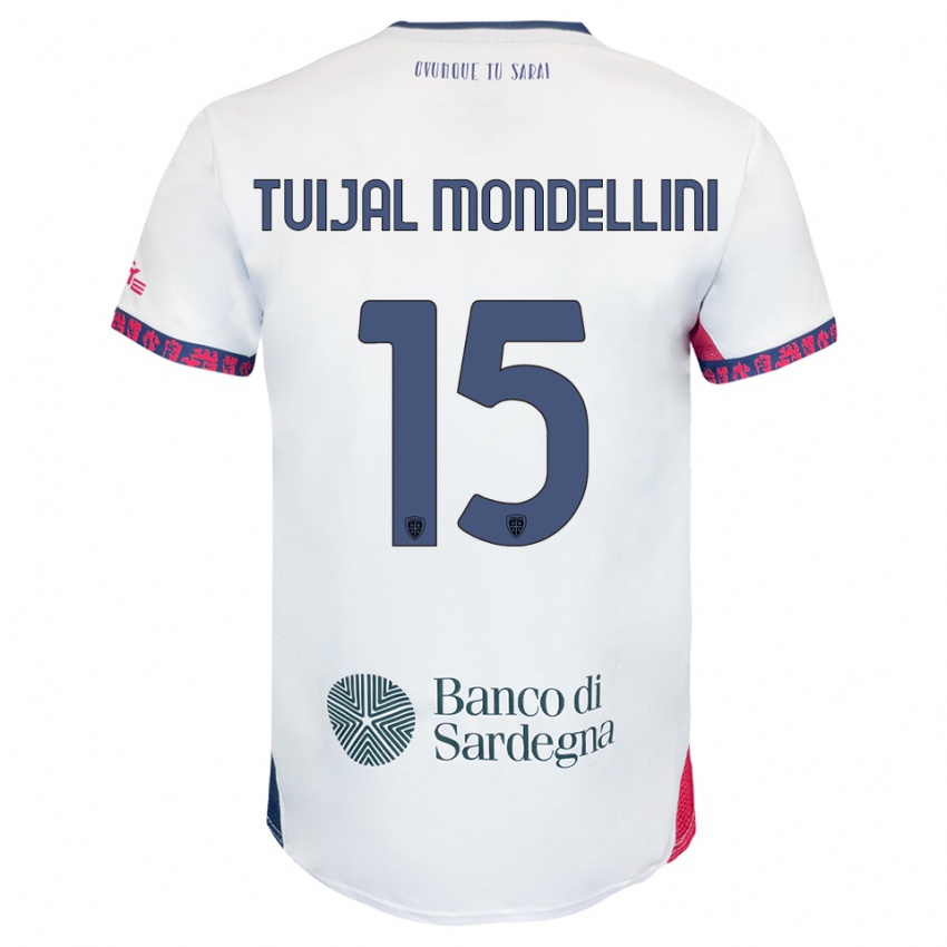 ילדים Luca Tuijal Mondellini #15 לבן נייבי אדום הרחק ג'רזי 2025/26 חולצה קצרה