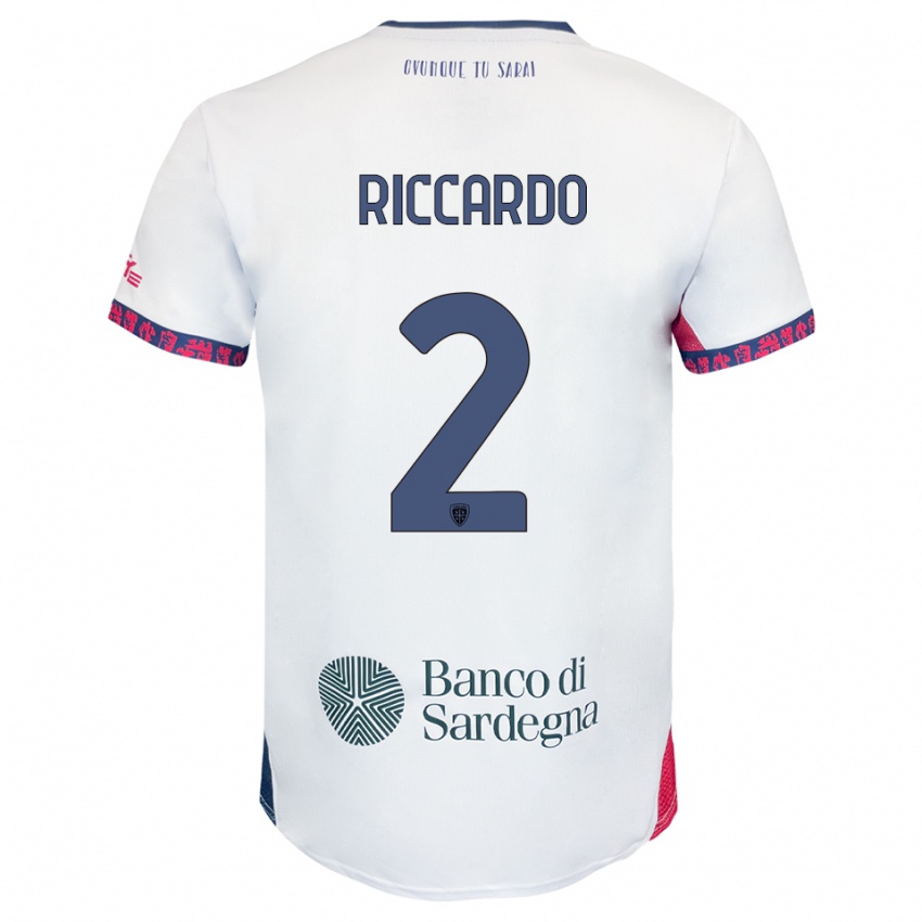 ילדים Riccardo Congiu #2 לבן נייבי אדום הרחק ג'רזי 2025/26 חולצה קצרה