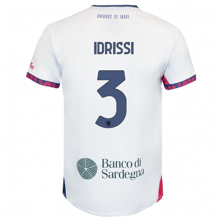 ילדים ריאד אידריסי #3 לבן נייבי אדום הרחק ג'רזי 2025/26 חולצה קצרה