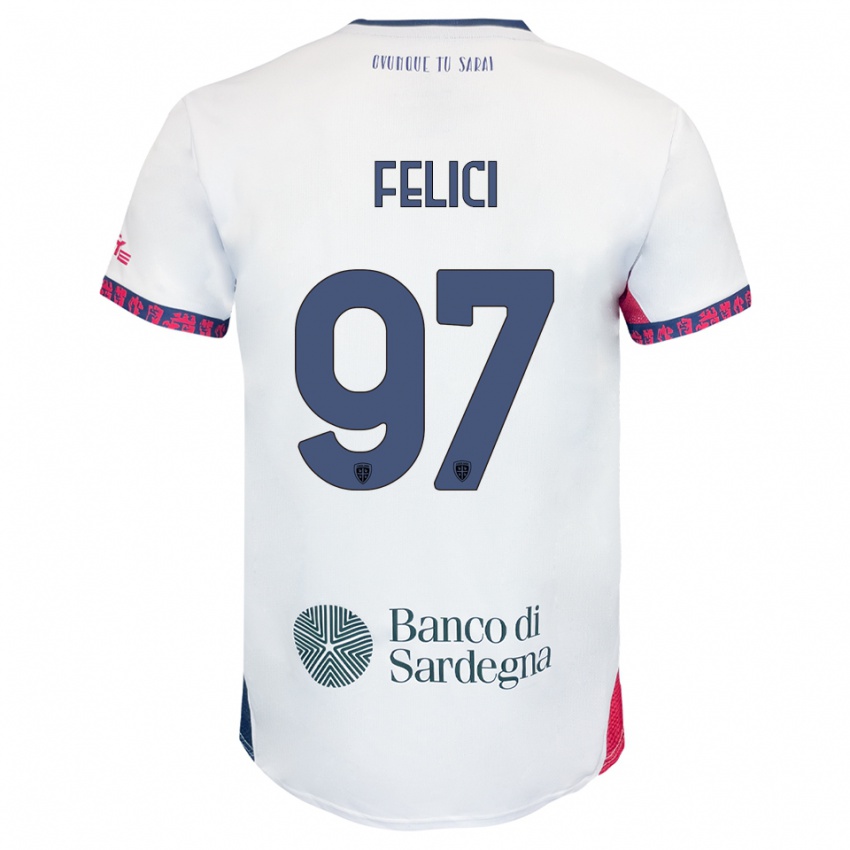 ילדים מתיה פליצ'י #97 לבן נייבי אדום הרחק ג'רזי 2025/26 חולצה קצרה