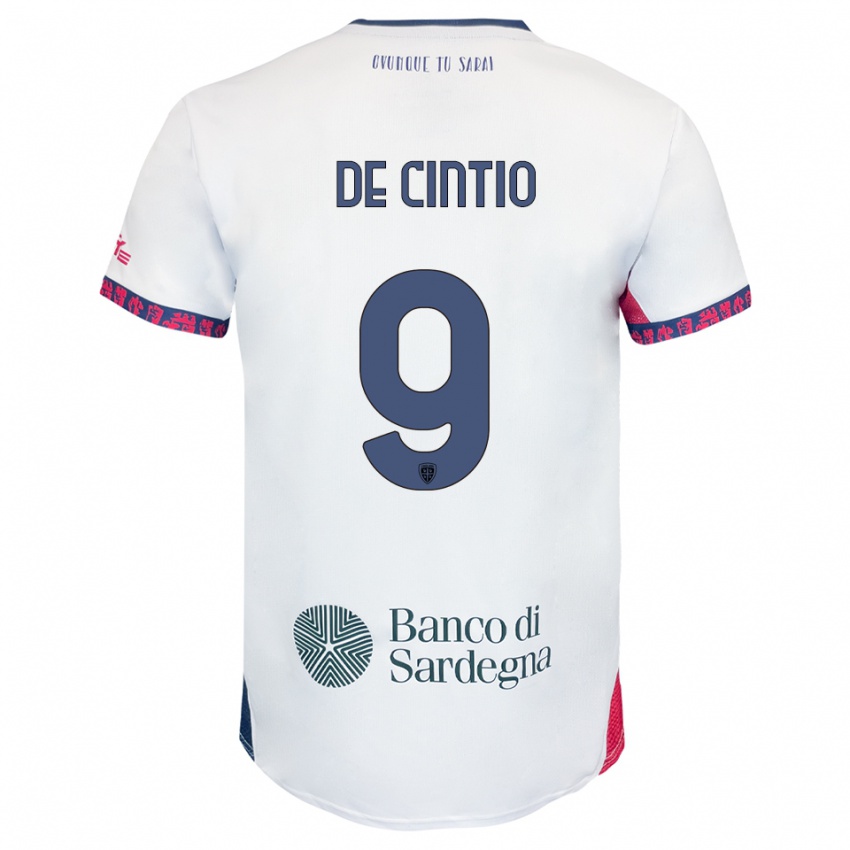 ילדים ג׳קופו די סינטיו #9 לבן נייבי אדום הרחק ג'רזי 2025/26 חולצה קצרה