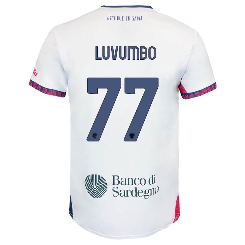 ילדים פאולו עזי #77 לבן נייבי אדום הרחק ג'רזי 2025/26 חולצה קצרה