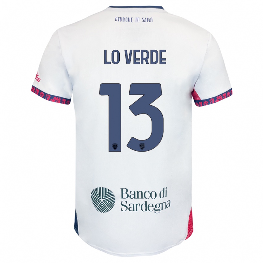 ילדים Giuseppe Lo Verde #13 לבן נייבי אדום הרחק ג'רזי 2025/26 חולצה קצרה