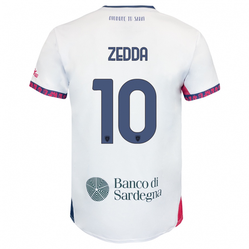 ילדים Diego Zedda #10 לבן נייבי אדום הרחק ג'רזי 2025/26 חולצה קצרה