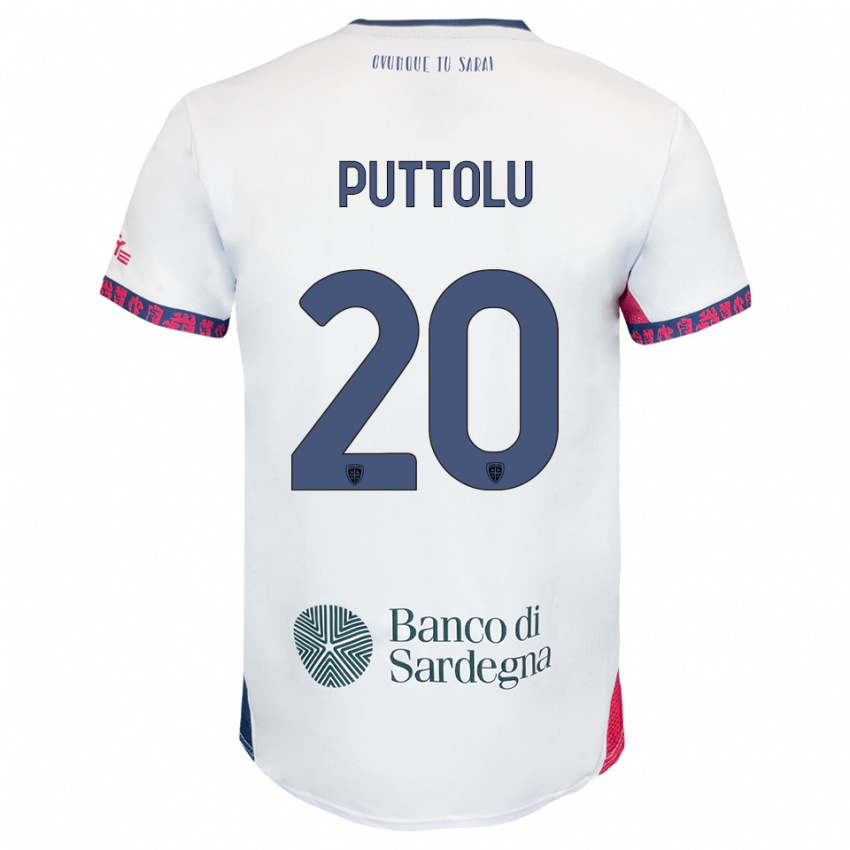 ילדים Diego Puttolu #20 לבן נייבי אדום הרחק ג'רזי 2025/26 חולצה קצרה