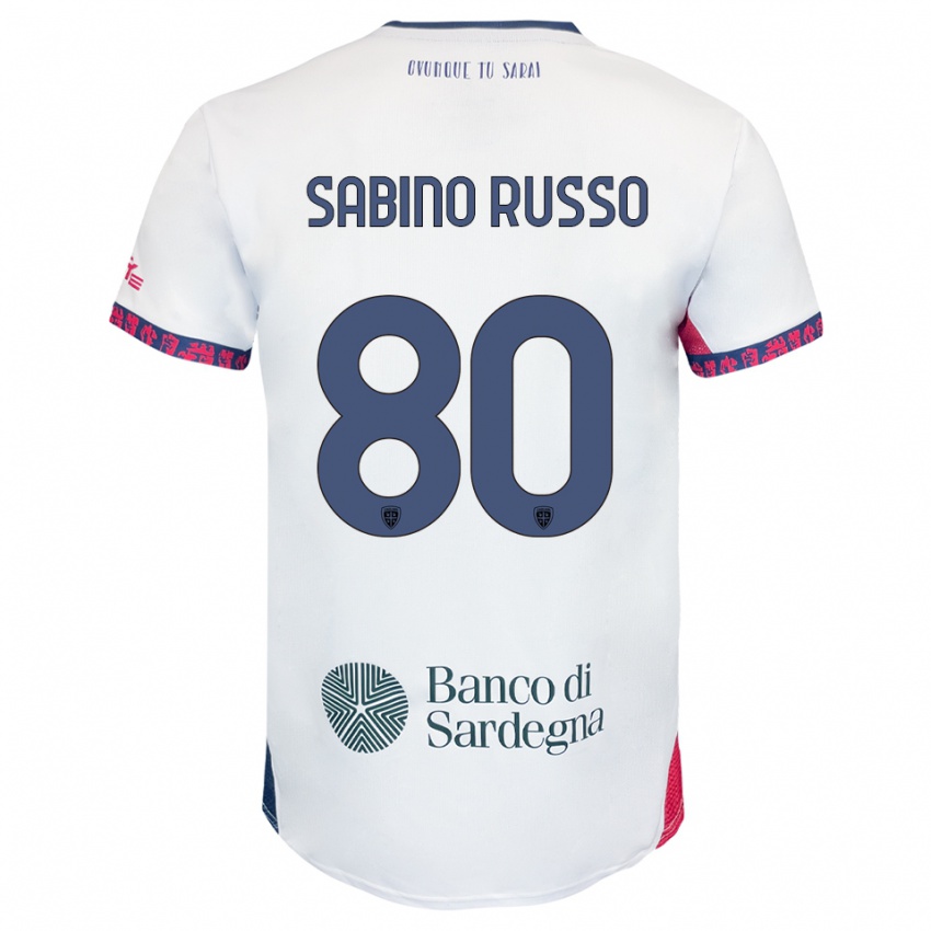 ילדים אלסנדרו סבינו רוסו #80 לבן נייבי אדום הרחק ג'רזי 2025/26 חולצה קצרה
