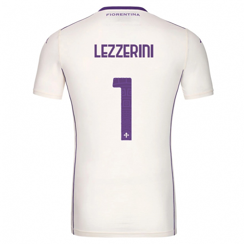 ילדים Luca Lezzerini #1 לבן סגול אדום הרחק ג'רזי 2025/26 חולצה קצרה