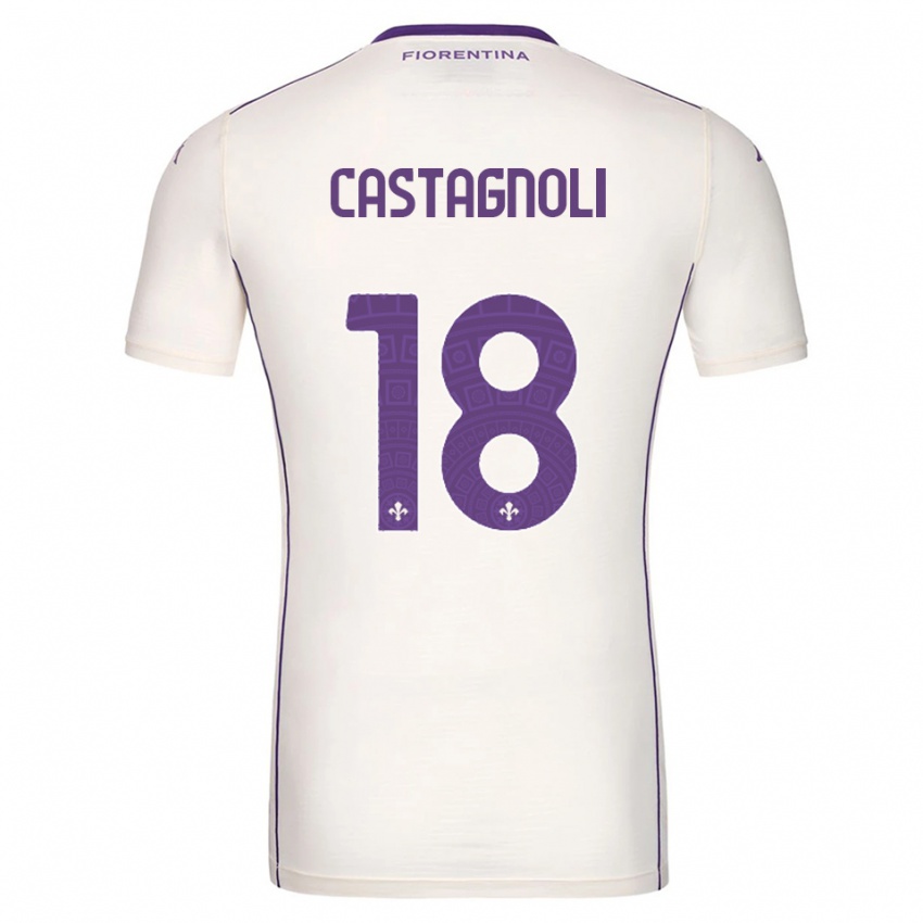 ילדים Filippo Castagnoli #18 לבן סגול אדום הרחק ג'רזי 2025/26 חולצה קצרה