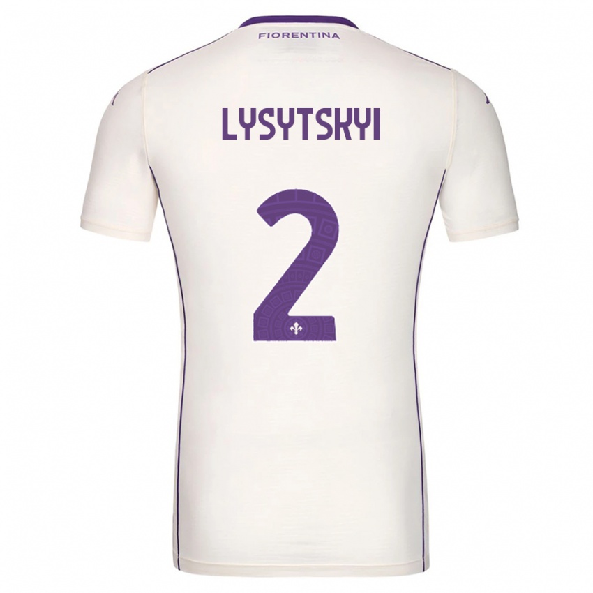 ילדים Andriy Lysytskyi #2 לבן סגול אדום הרחק ג'רזי 2025/26 חולצה קצרה