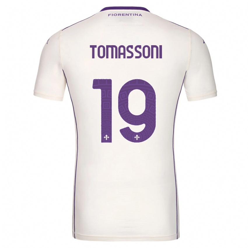 ילדים Emma Tomassoni #19 לבן סגול אדום הרחק ג'רזי 2025/26 חולצה קצרה