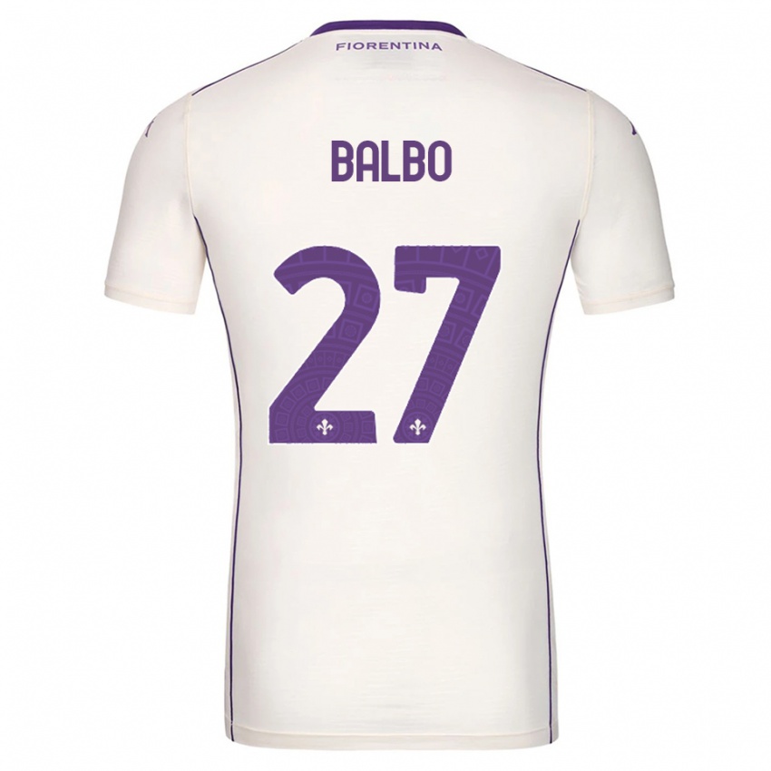 ילדים Luis Balbo #27 לבן סגול אדום הרחק ג'רזי 2025/26 חולצה קצרה