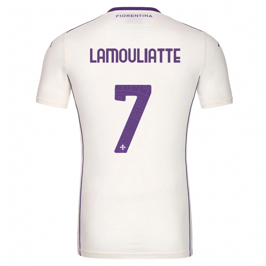 ילדים Hugo Lamouliatte #7 לבן סגול אדום הרחק ג'רזי 2025/26 חולצה קצרה