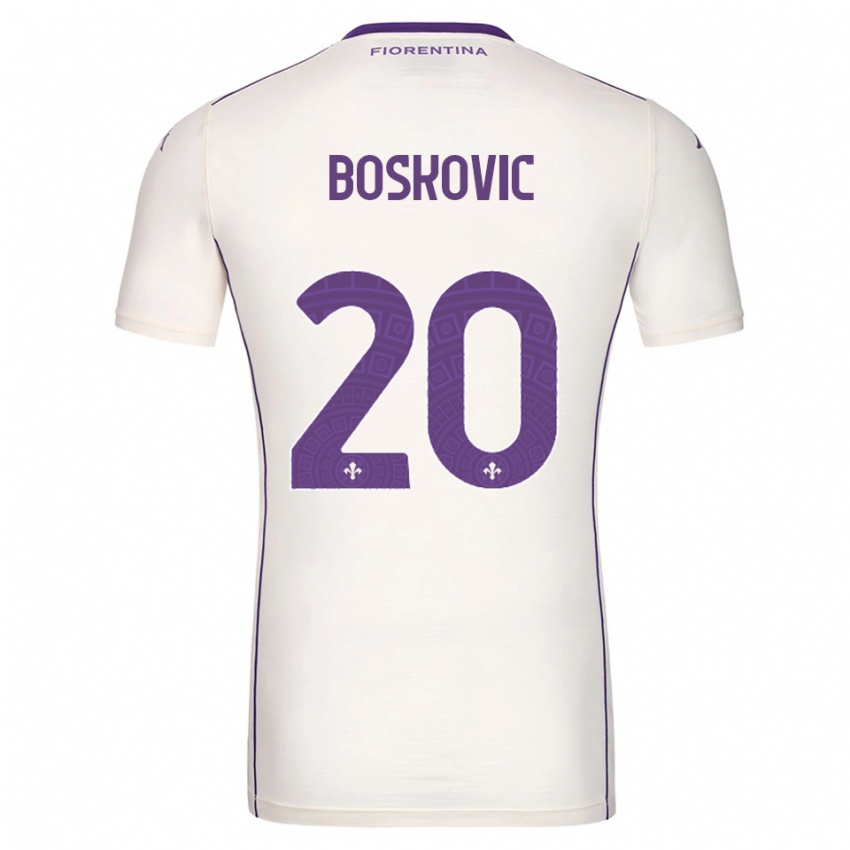 ילדים Matko Boskovic #20 לבן סגול אדום הרחק ג'רזי 2025/26 חולצה קצרה