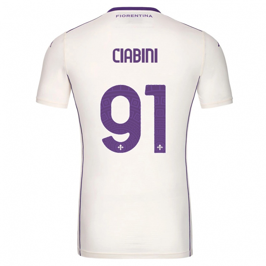 ילדים Giulia Ciabini #91 לבן סגול אדום הרחק ג'רזי 2025/26 חולצה קצרה
