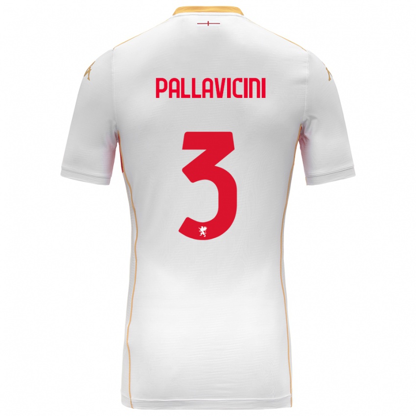 ילדים מטאו פאלאביצ׳יני #3 לבן אדום הרחק ג'רזי 2025/26 חולצה קצרה