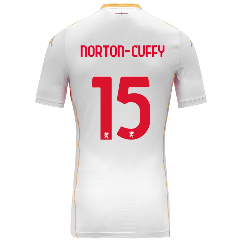 ילדים ברוק נורטון-קאפי #15 לבן אדום הרחק ג'רזי 2025/26 חולצה קצרה