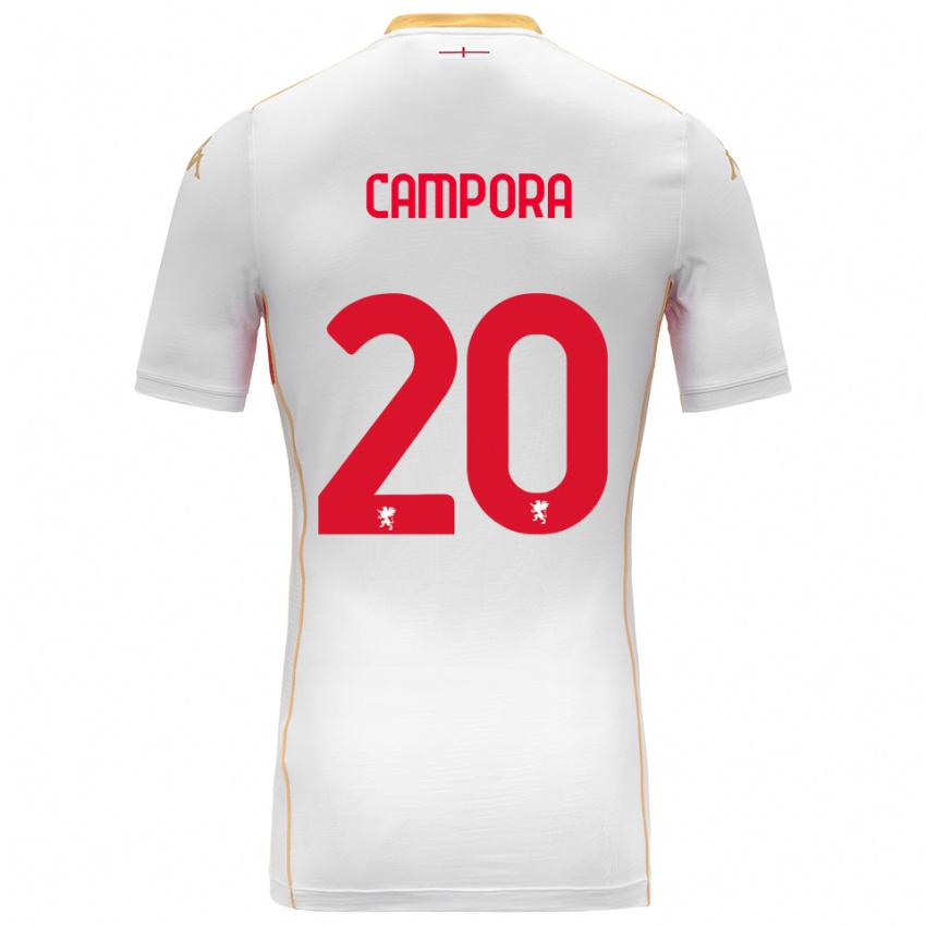 ילדים אליס קמפורה #20 לבן אדום הרחק ג'רזי 2025/26 חולצה קצרה