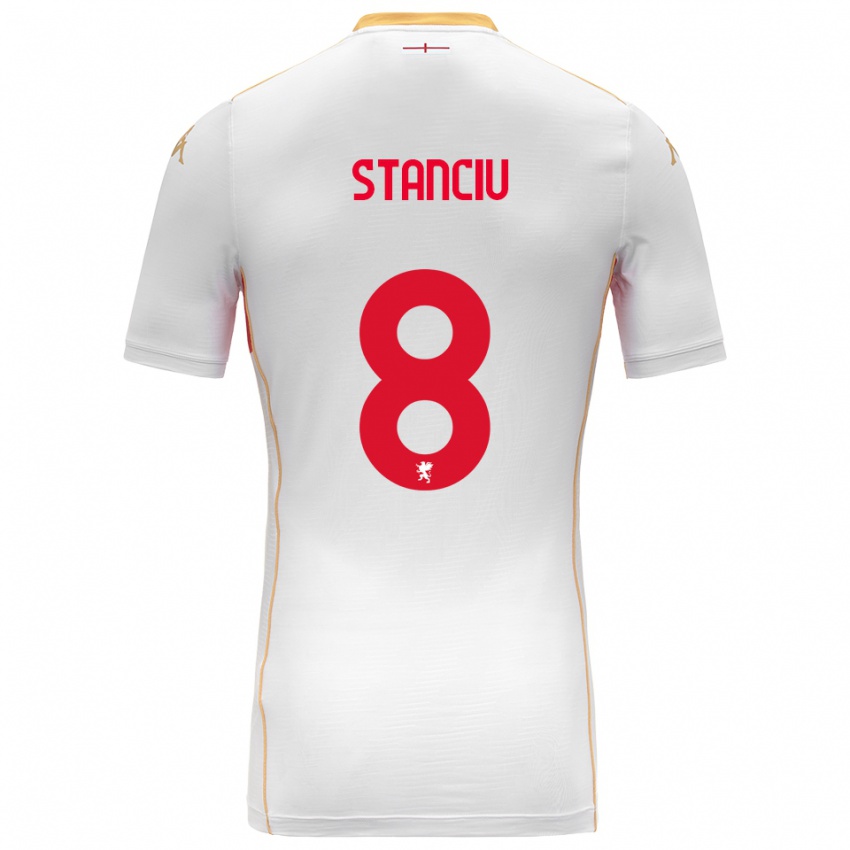 ילדים ניקולאה סטנצ'יו #8 לבן אדום הרחק ג'רזי 2025/26 חולצה קצרה