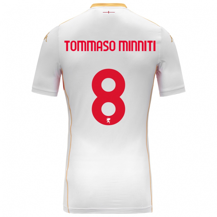 ילדים ג׳ובאני טומאסו מיניטי #8 לבן אדום הרחק ג'רזי 2025/26 חולצה קצרה