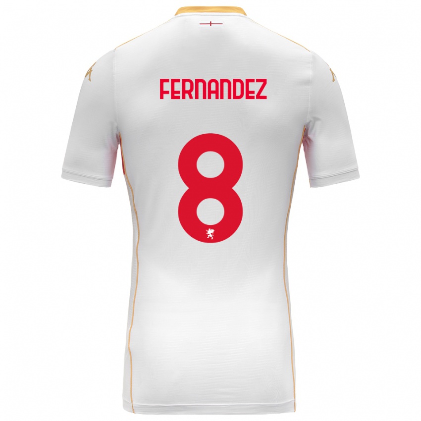 ילדים Maria Fernandez #8 לבן אדום הרחק ג'רזי 2025/26 חולצה קצרה