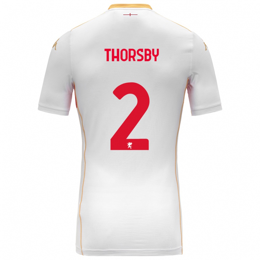 ילדים מורטן ת'ורסבי #2 לבן אדום הרחק ג'רזי 2025/26 חולצה קצרה