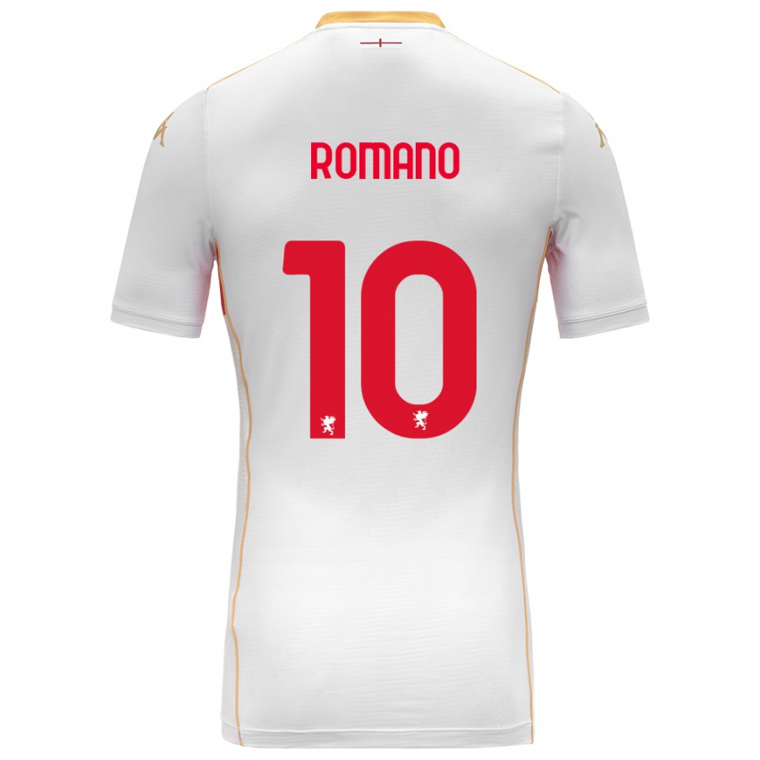 ילדים מרקו רומנו #10 לבן אדום הרחק ג'רזי 2025/26 חולצה קצרה