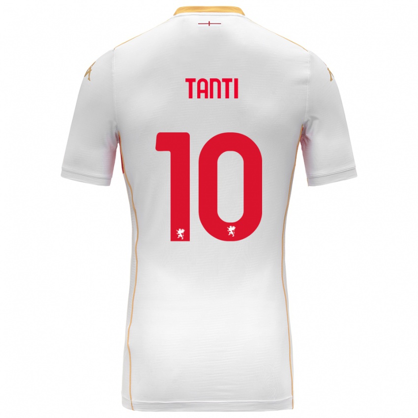 ילדים Caden Tanti #10 לבן אדום הרחק ג'רזי 2025/26 חולצה קצרה