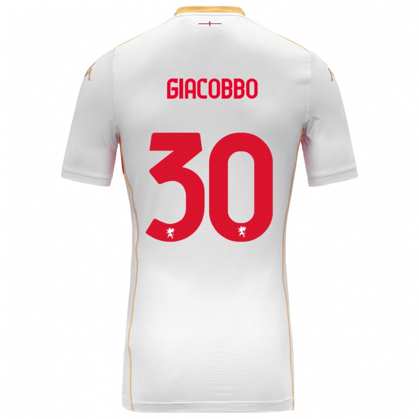 ילדים ג'וליה ג'אקובו #30 לבן אדום הרחק ג'רזי 2025/26 חולצה קצרה