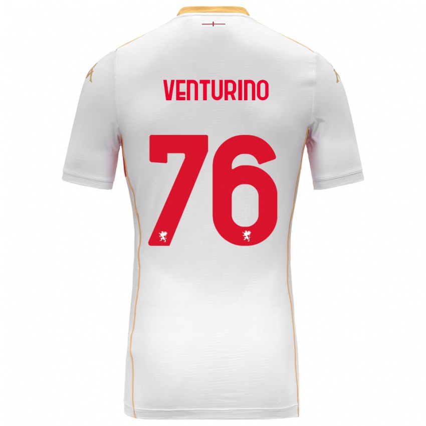 ילדים לורנזו ונטורינו #76 לבן אדום הרחק ג'רזי 2025/26 חולצה קצרה