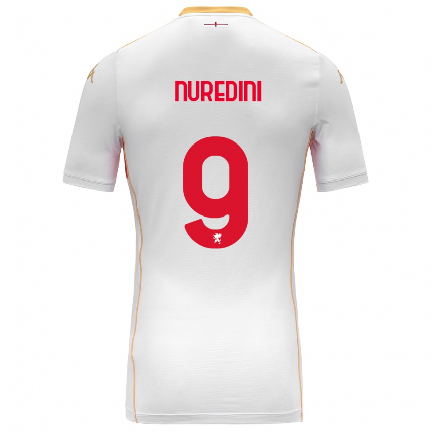 ילדים Joi Nuredini #9 לבן אדום הרחק ג'רזי 2025/26 חולצה קצרה