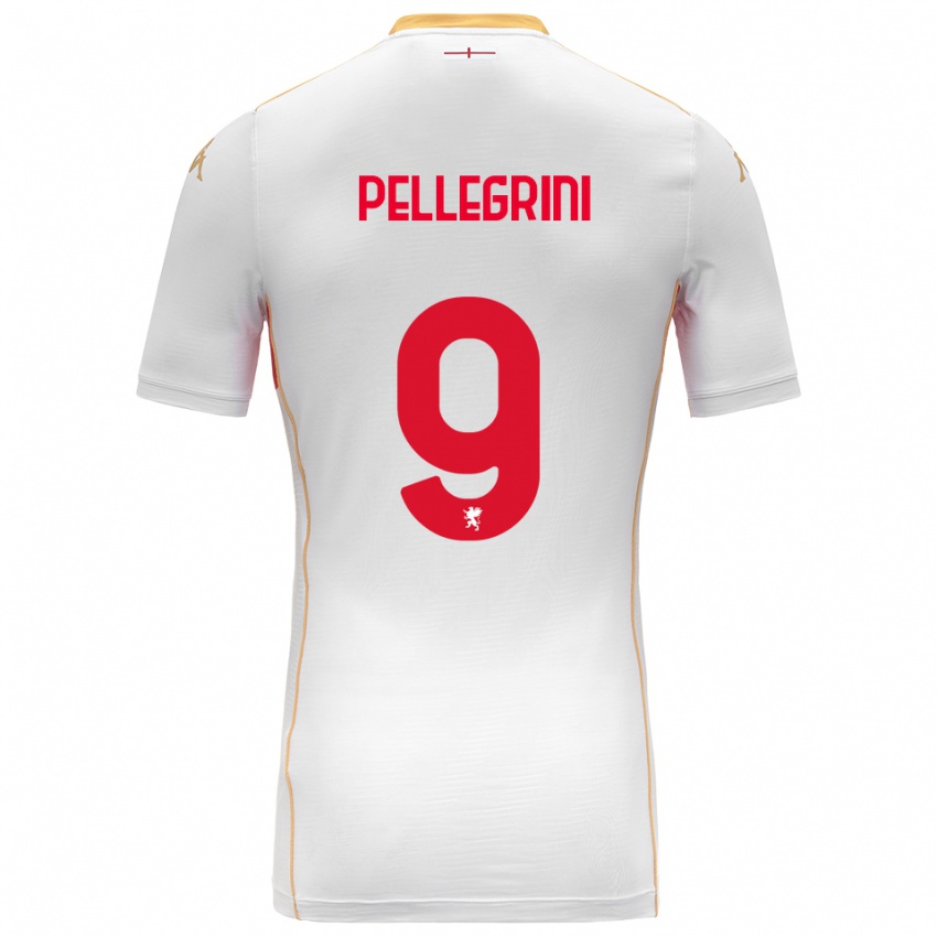 ילדים Fernando Pellegrini #9 לבן אדום הרחק ג'רזי 2025/26 חולצה קצרה