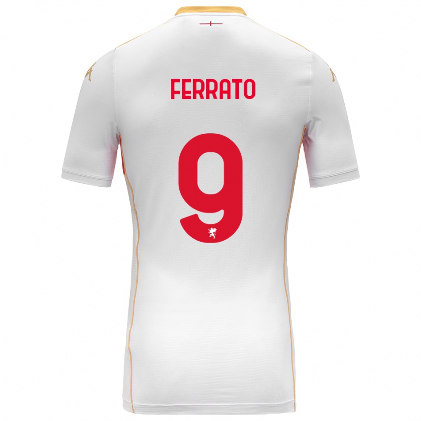 ילדים קלאודיה פרטו #9 לבן אדום הרחק ג'רזי 2025/26 חולצה קצרה