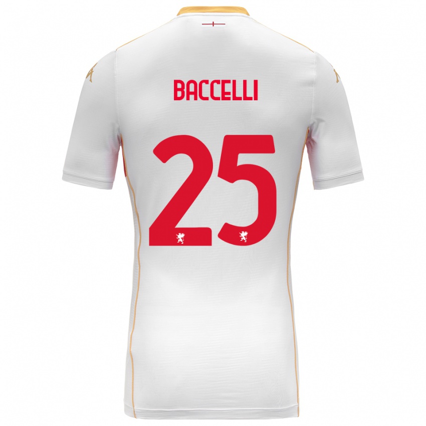 ילדים Pietro Baccelli #25 לבן אדום הרחק ג'רזי 2025/26 חולצה קצרה