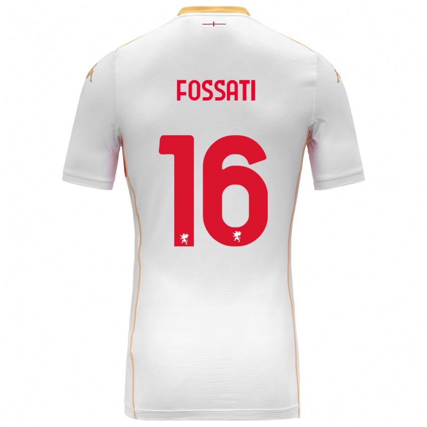 ילדים Daniel Fossati #16 לבן אדום הרחק ג'רזי 2025/26 חולצה קצרה