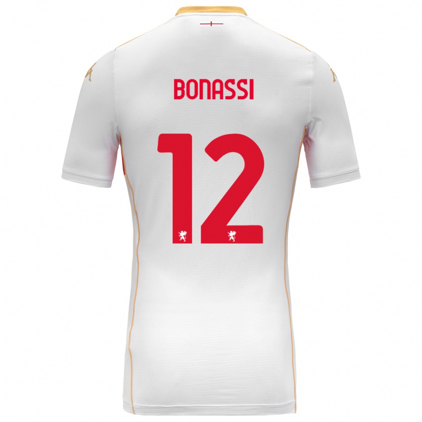 ילדים לורנזו בונאסי #12 לבן אדום הרחק ג'רזי 2025/26 חולצה קצרה
