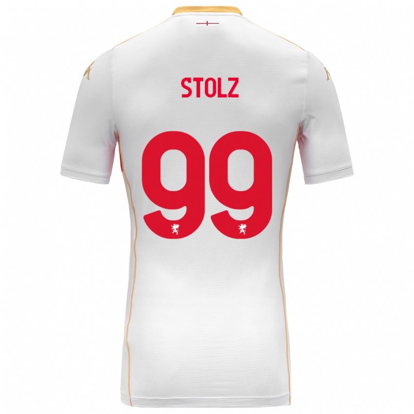 ילדים פרנץ שטולץ #99 לבן אדום הרחק ג'רזי 2025/26 חולצה קצרה