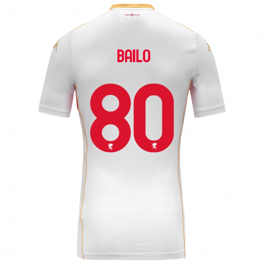 ילדים ג׳ורג׳יו באילו #80 לבן אדום הרחק ג'רזי 2025/26 חולצה קצרה