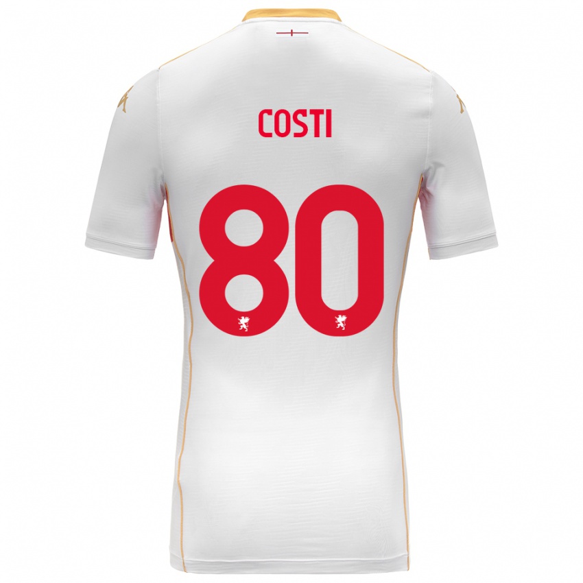 ילדים פביאנה קוסטי #80 לבן אדום הרחק ג'רזי 2025/26 חולצה קצרה