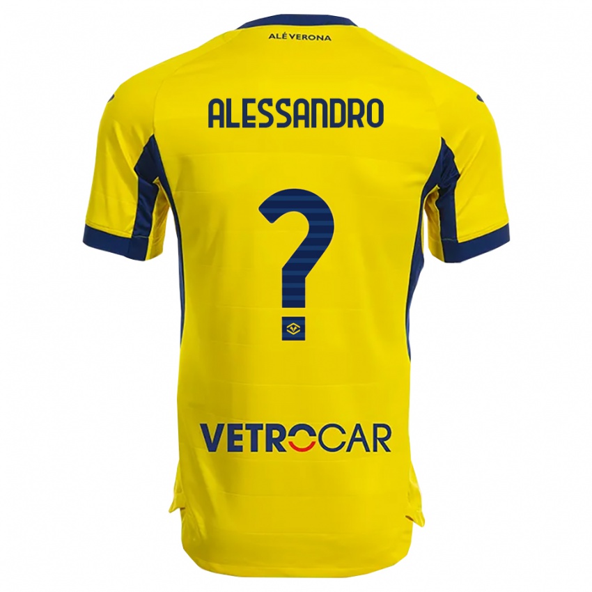 ילדים Alessandro Mariani #0 צהוב נייבי הרחק ג'רזי 2025/26 חולצה קצרה