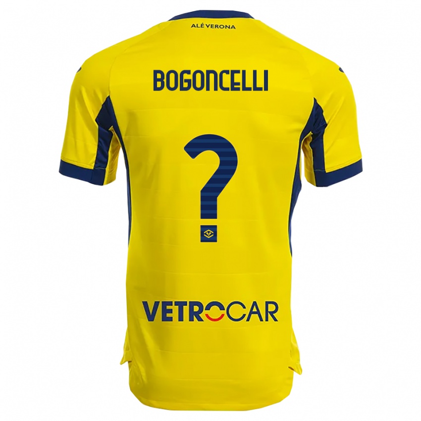 ילדים Pietro Bogoncelli #0 צהוב נייבי הרחק ג'רזי 2025/26 חולצה קצרה