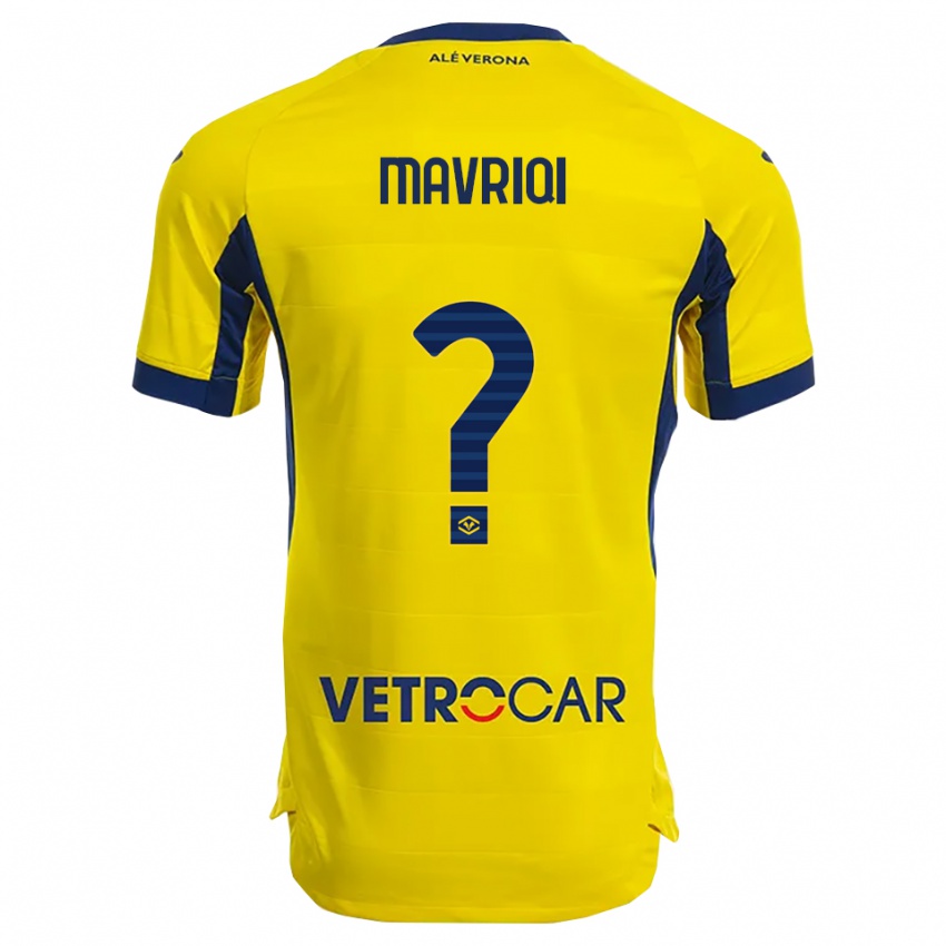 ילדים Fabiano Mavriqi #0 צהוב נייבי הרחק ג'רזי 2025/26 חולצה קצרה