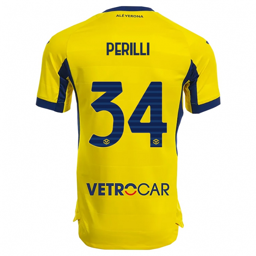 ילדים סימונה פרילי #34 צהוב נייבי הרחק ג'רזי 2025/26 חולצה קצרה