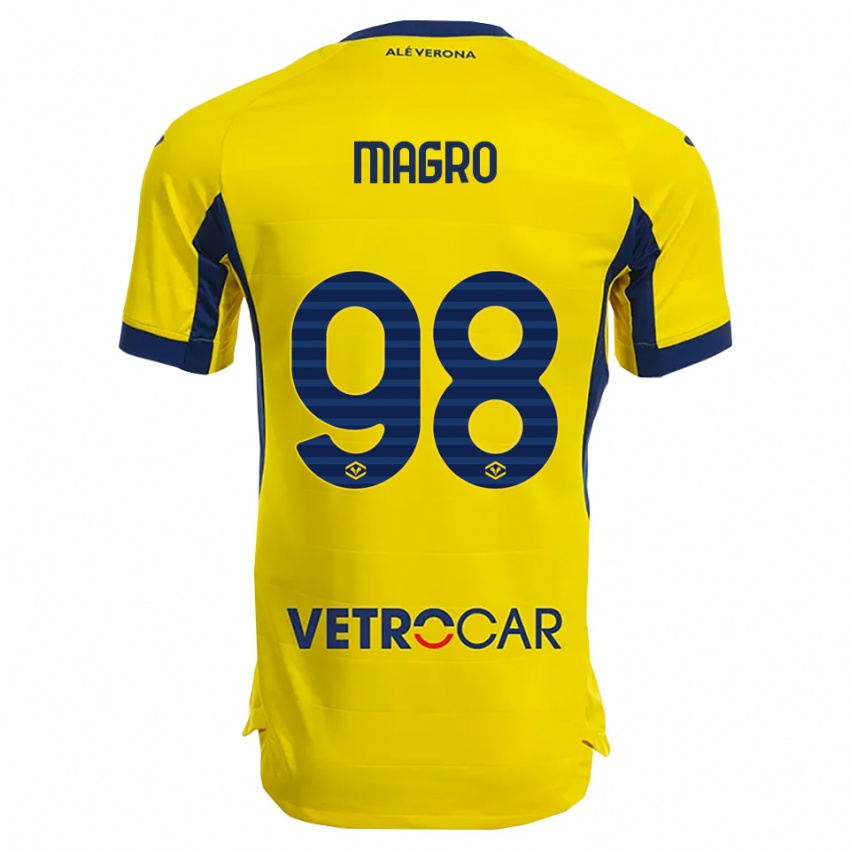 ילדים פדריקו מגרו #98 צהוב נייבי הרחק ג'רזי 2025/26 חולצה קצרה