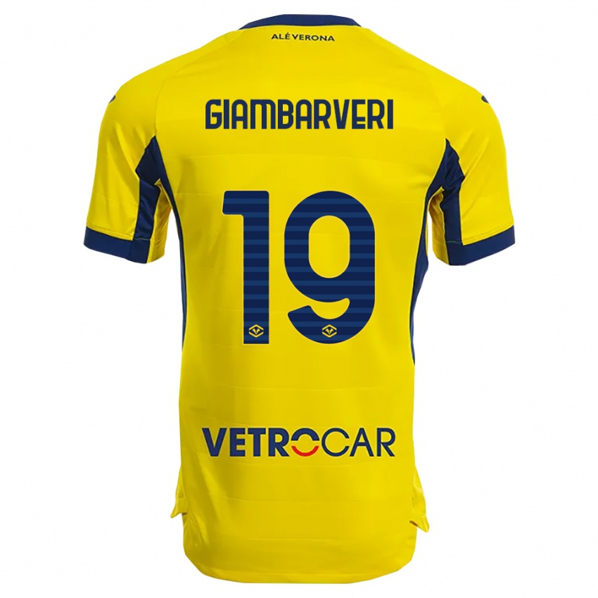 ילדים Mattia Giambarveri #19 צהוב נייבי הרחק ג'רזי 2025/26 חולצה קצרה