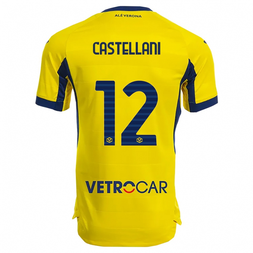 ילדים Zeno Castellani #12 צהוב נייבי הרחק ג'רזי 2025/26 חולצה קצרה