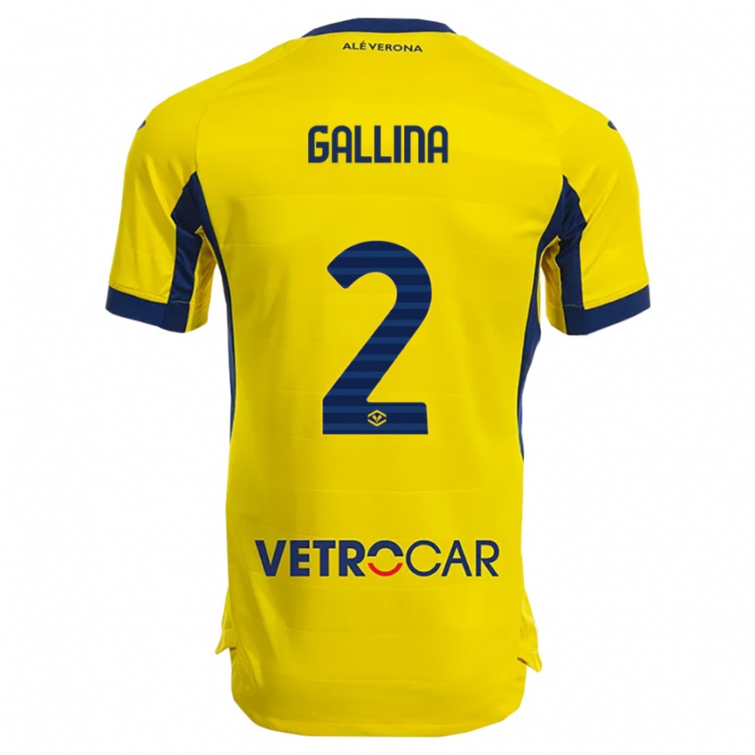 ילדים André Gallina #2 צהוב נייבי הרחק ג'רזי 2025/26 חולצה קצרה