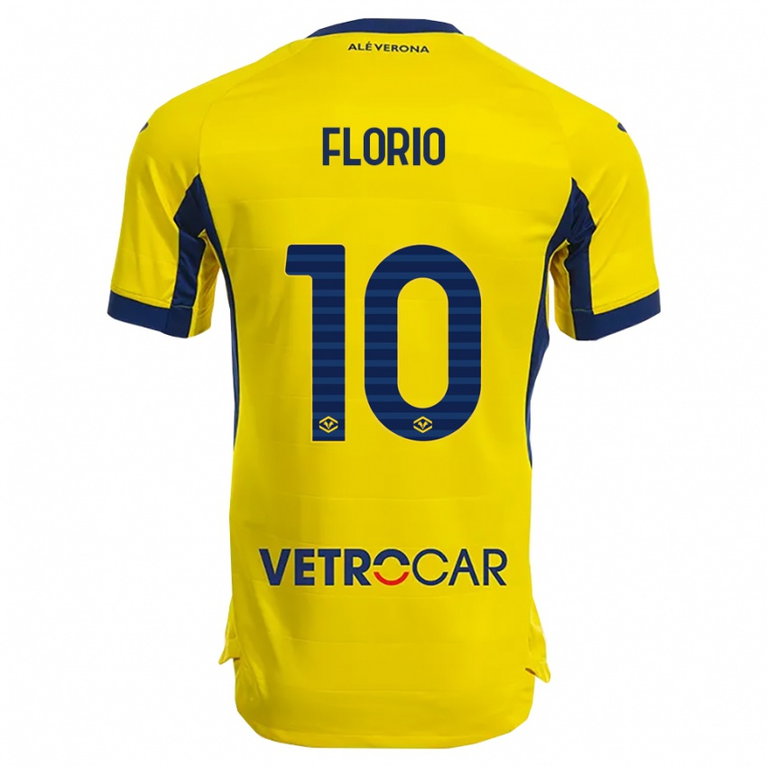 ילדים מתיה פלוריו #10 צהוב נייבי הרחק ג'רזי 2025/26 חולצה קצרה