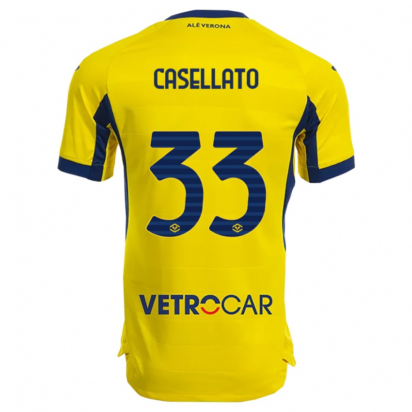 ילדים אליסה קסלטו #33 צהוב נייבי הרחק ג'רזי 2025/26 חולצה קצרה