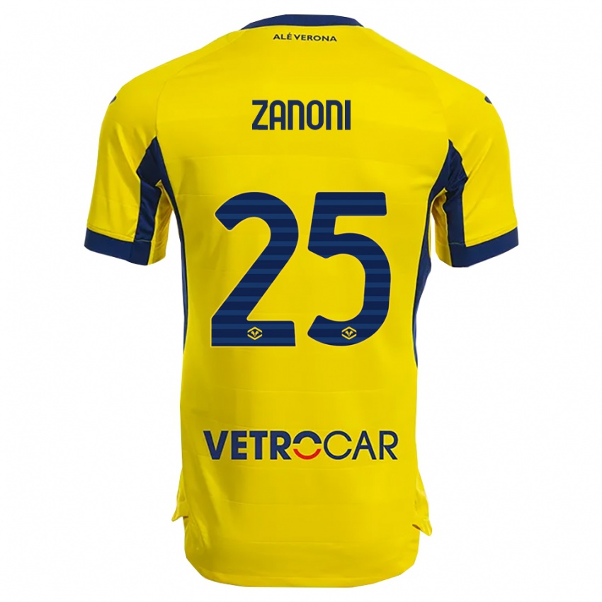 ילדים Greta Zanoni #25 צהוב נייבי הרחק ג'רזי 2025/26 חולצה קצרה